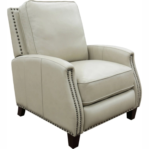 Melrose Manual Recliner in Shoreham Cream Leather w/ Nailhead Trim